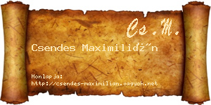 Csendes Maximilián névjegykártya